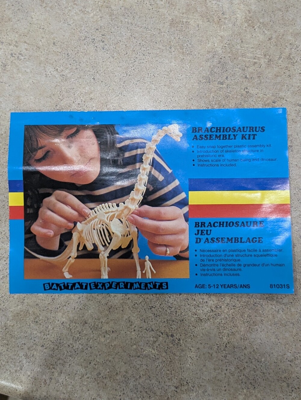 VTG 1980s Battat Brachiosaurus Skeleton Kit - Picture 5 of 7